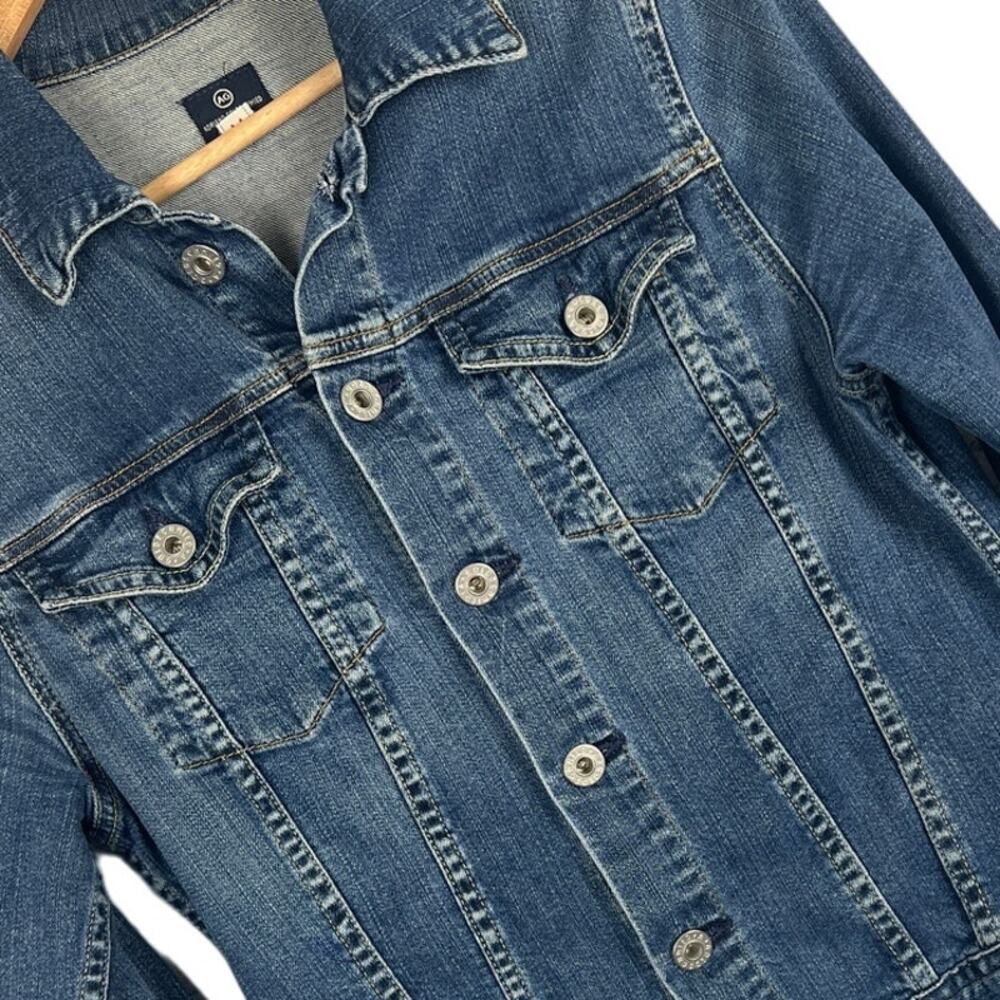 AG ADRIANO GOLDSCHMIED Women's M Blue Denim Cropped Jacket The Robyn USA Made